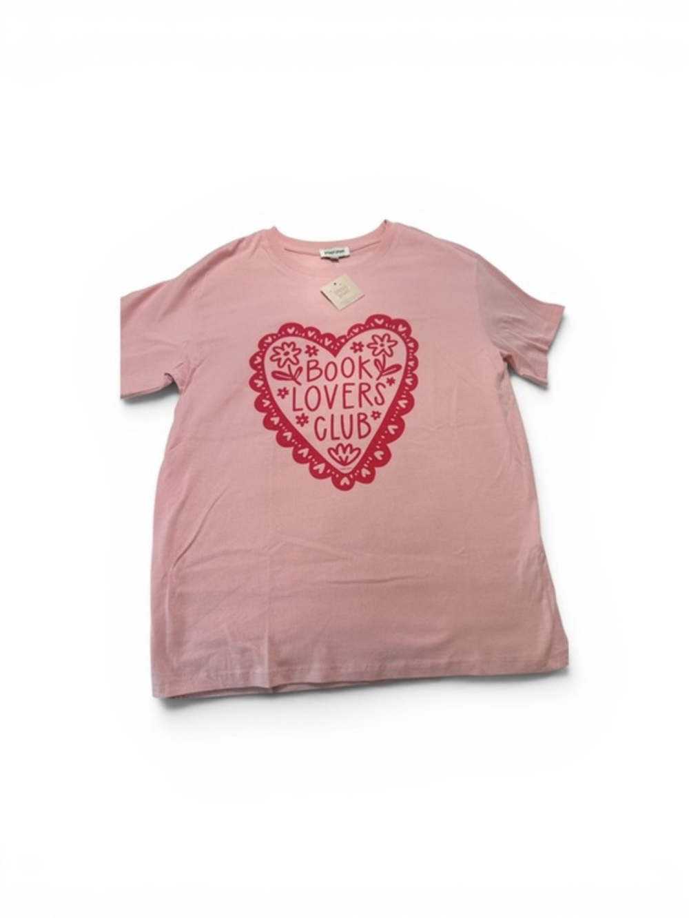 Title:
NWT Pippi Post Pink “Book Lovers Club” Graphic Tee Shirt Size Medium